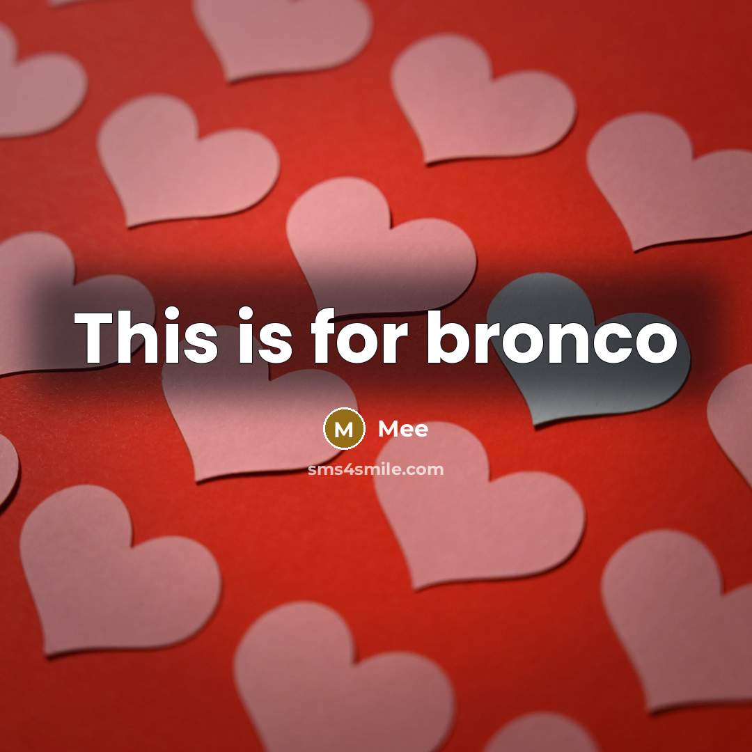 “This is for bronco” quote by Mee