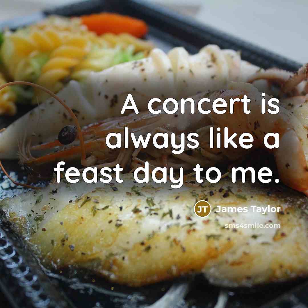 “A concert is always like a feast day to me.” quote by James Taylor
