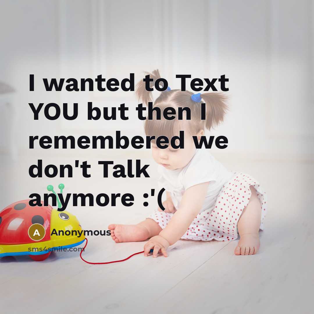 “I wanted to Text YOU but then I remembered we don't Talk anymore :'(” quote by Anonymous