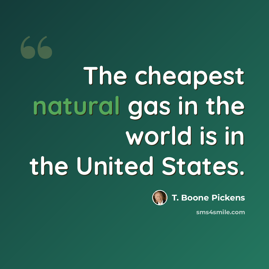 “The cheapest natural gas in the world is in the United States.” quote by T. Boone Pickens