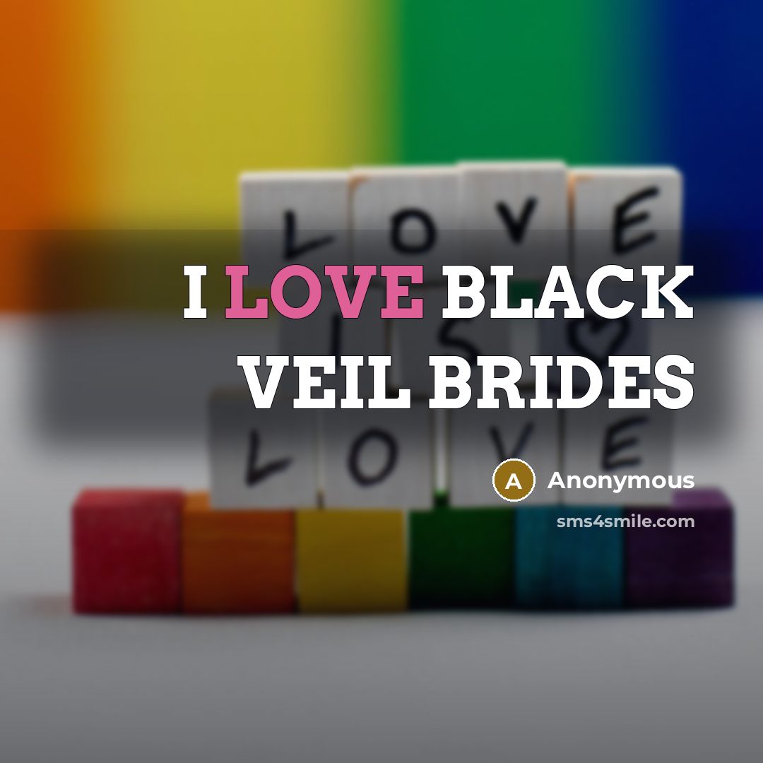 “I LOVE BLACK VEIL BRIDES” quote by Anonymous
