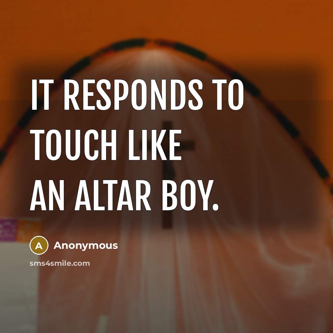 “It responds to touch like an altar boy.” quote by Anonymous