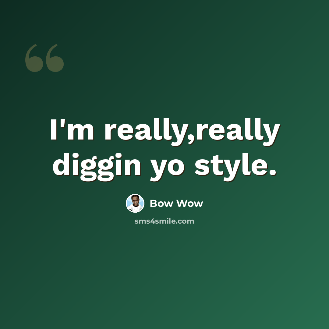 “I'm really,really diggin yo style.” quote by Bow Wow