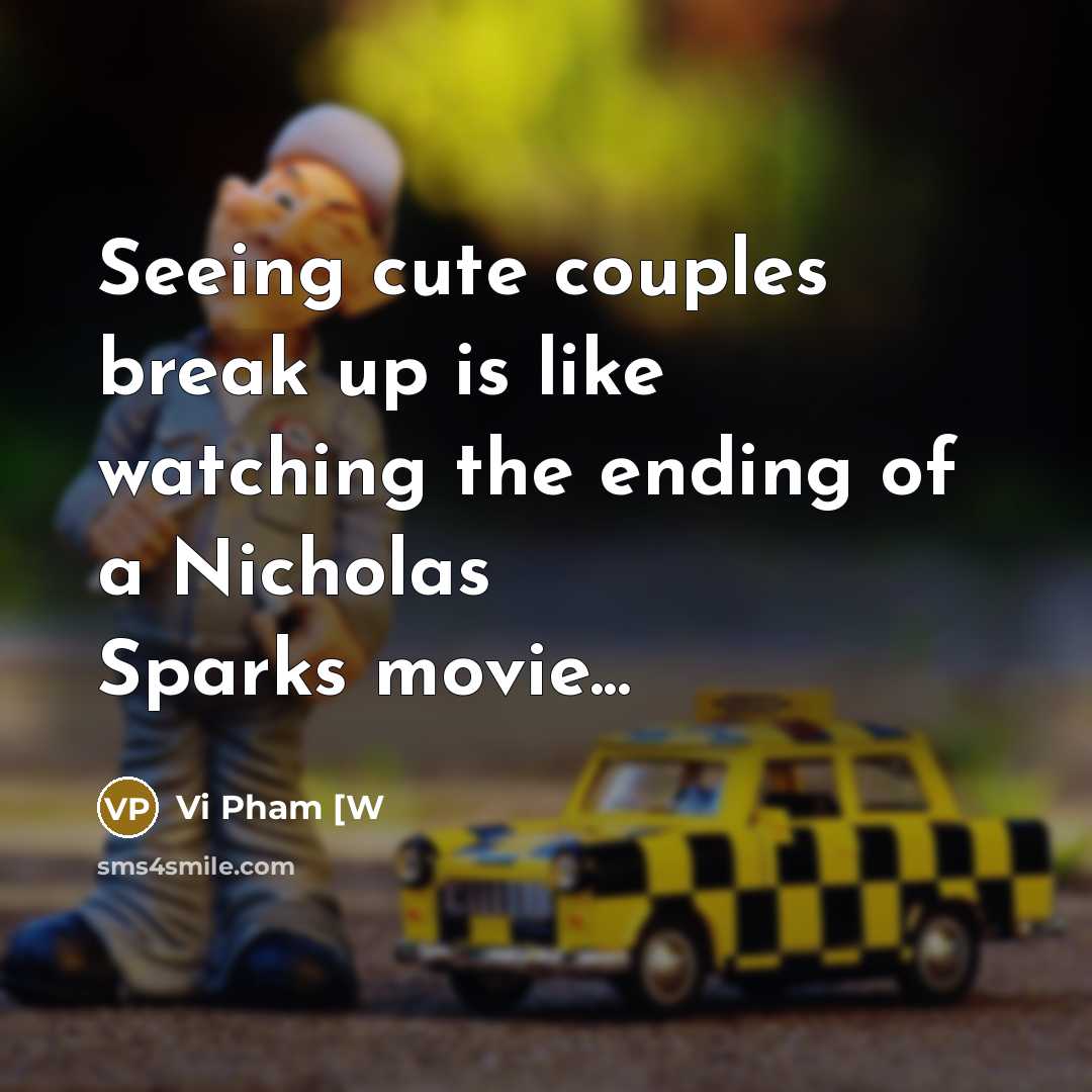 “Seeing cute couples break up is like watching the ending of a Nicholas Sparks movie...” quote by Vi Pham [W