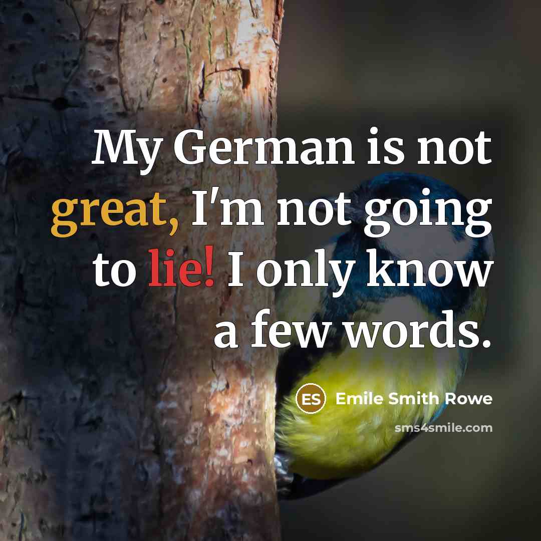 “My German is not great, I'm not going to lie! I only know a few words.” quote by Emile Smith Rowe