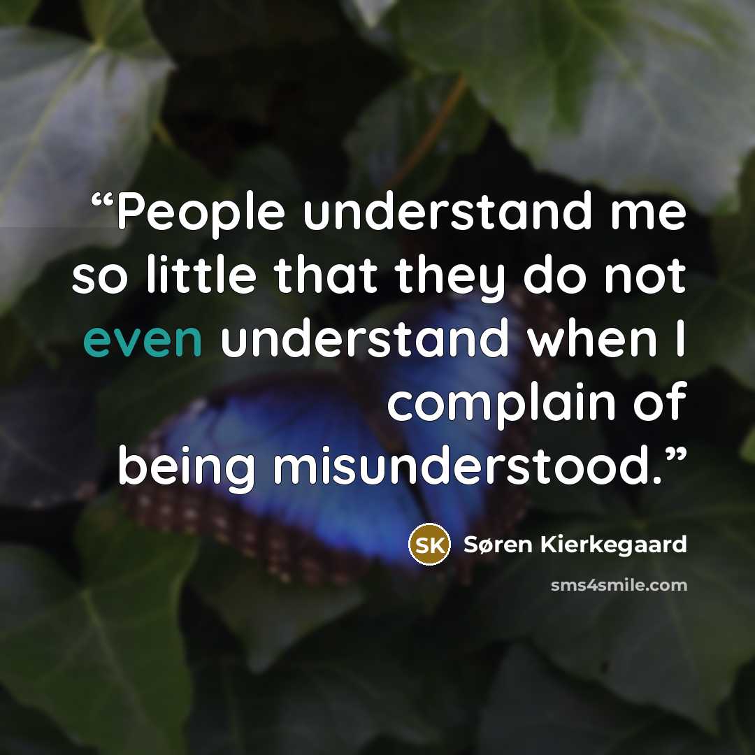 “People understand me so little that they do not even understand when I complain of being misunderstood.” quote by Søren Kierkegaard