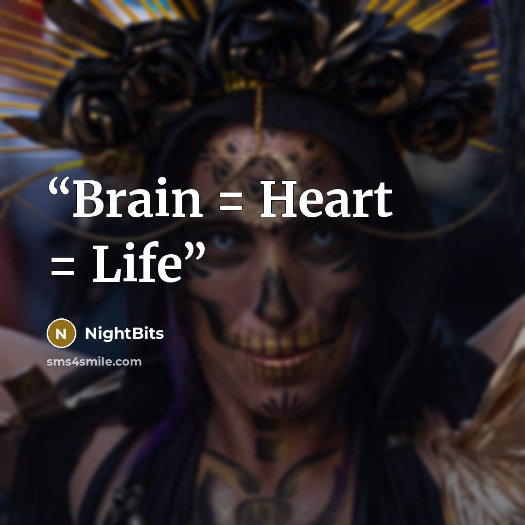 “Brain = Heart = Life” quote by NightBits
