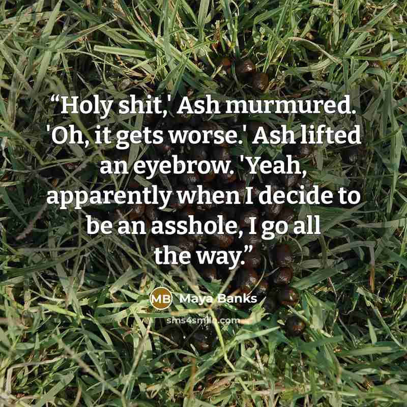 “Holy shit,' Ash murmured. 'Oh, it gets worse.' Ash lifted an eyebrow. 'Yeah, apparently when I decide to be an asshole, I go all the way.” quote by Maya Banks