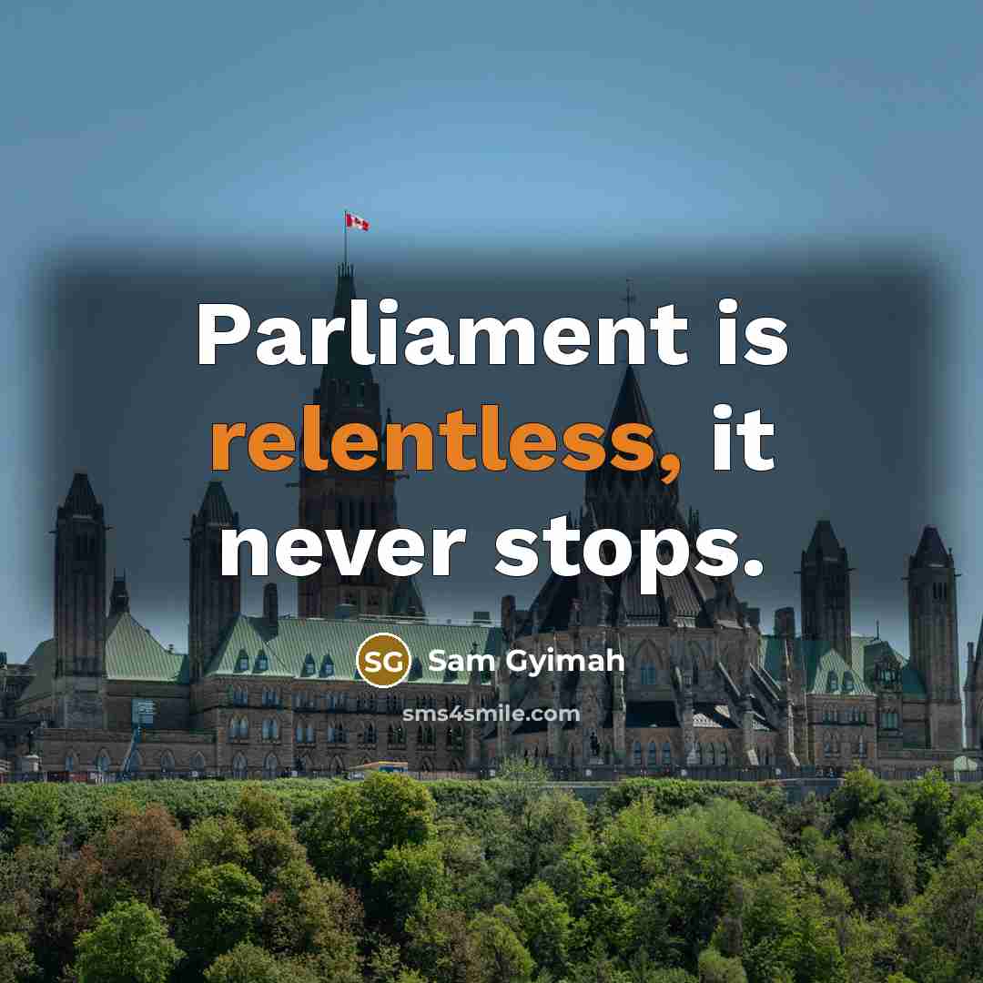 “Parliament is relentless, it never stops.” quote by Sam Gyimah