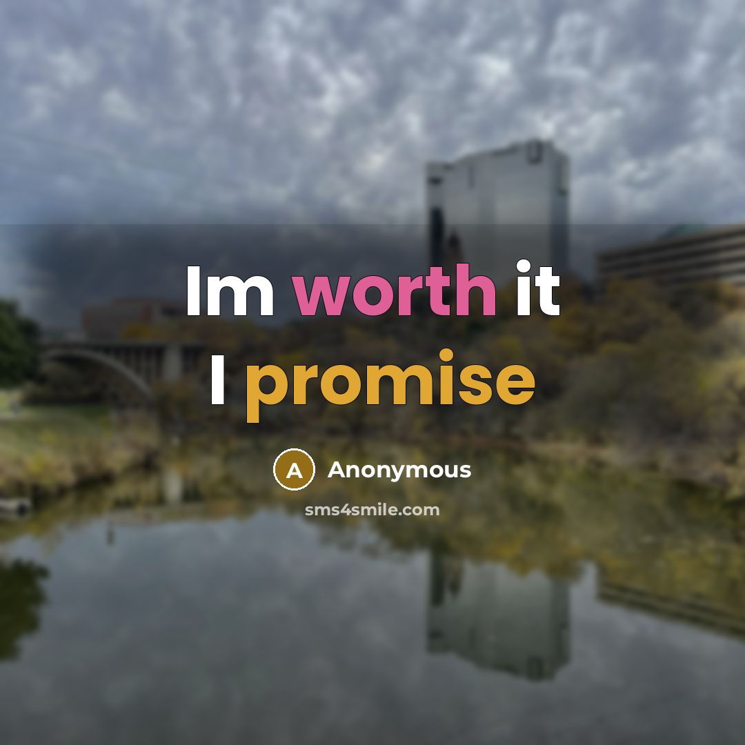 “Im worth it I promise” quote by Anonymous