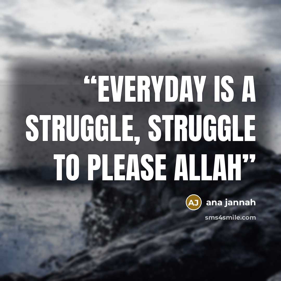 “Everyday is a struggle, struggle to please Allah” quote by ana jannah
