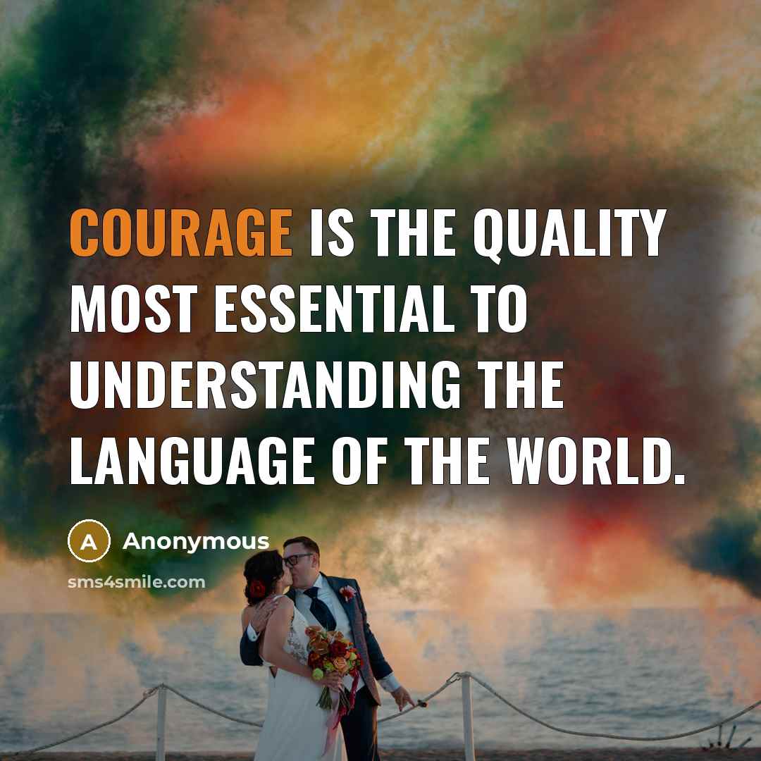 “Courage is the quality most essential to understanding the language of the world.” quote by Anonymous