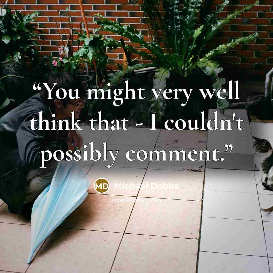 “You might very well think that - I couldn't possibly comment.” quote by Michael Dobbs
