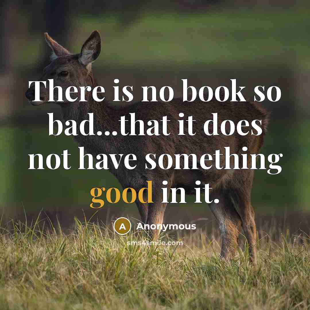 “There is no book so bad...that it does not have something good in it.” quote by Anonymous