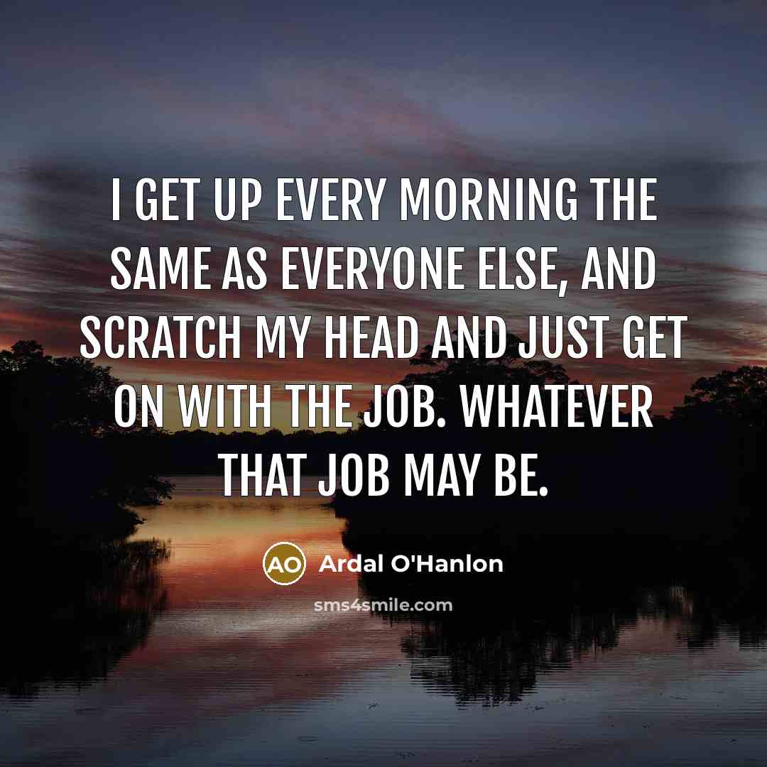 “I get up every morning the same as everyone else, and scratch my head and just get on with the job. Whatever that job may be.” quote by Ardal O'Hanlon