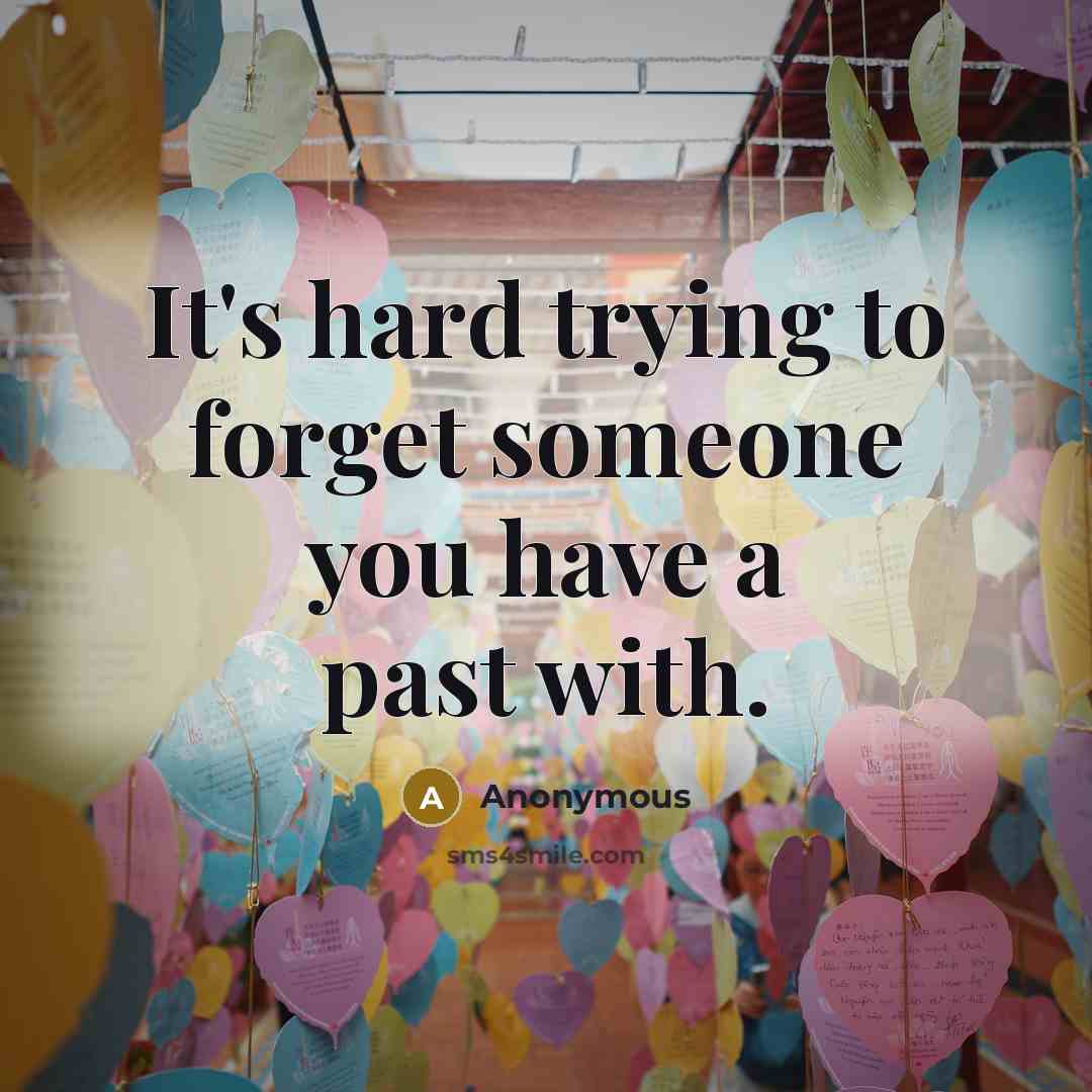 “It's hard trying to forget someone you have a past with.” quote by Anonymous