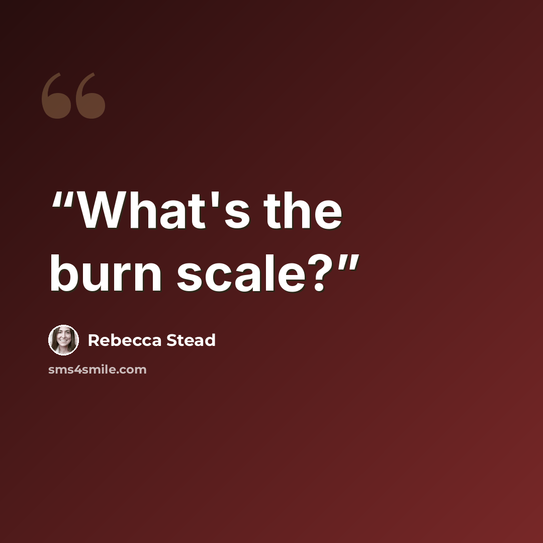 “What's the burn scale?” quote by Rebecca Stead