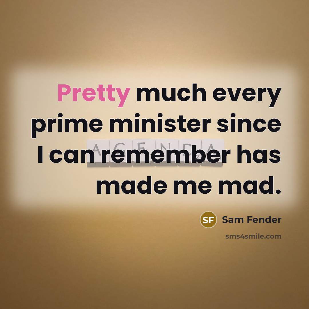 “Pretty much every prime minister since I can remember has made me mad.” quote by Sam Fender