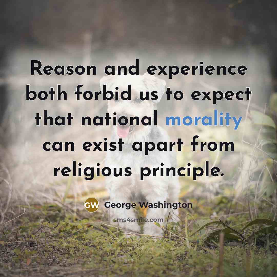 “Reason and experience both forbid us to expect that national morality can exist apart from religious principle.” quote by George Washington