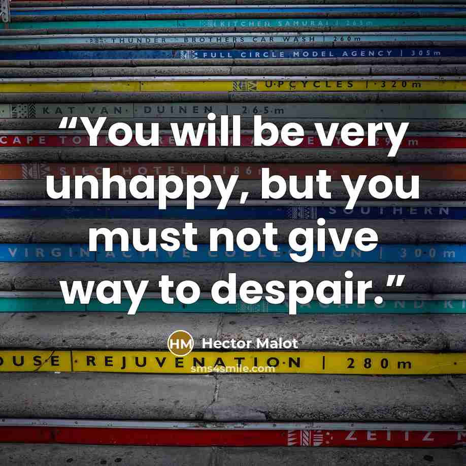 “You will be very unhappy, but you must not give way to despair.” quote by Hector Malot