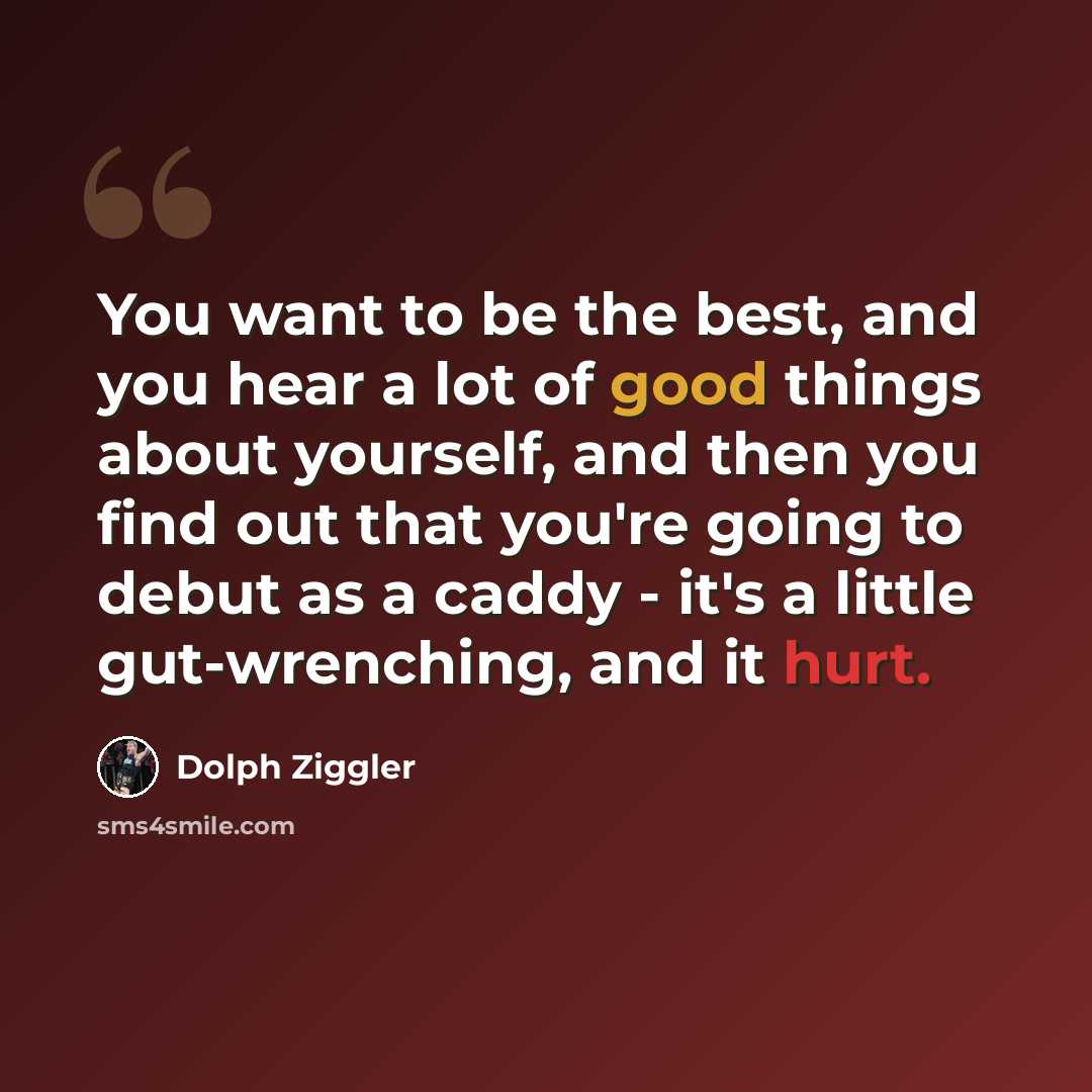 “You want to be the best, and you hear a lot of good things about yourself, and then you find out that you're going to debut as a caddy - it's a little gut-wrenching, and it hurt.” quote by Dolph Ziggler