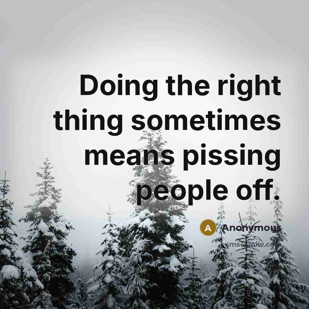 “Doing the right thing sometimes means pissing people off.” quote by Anonymous