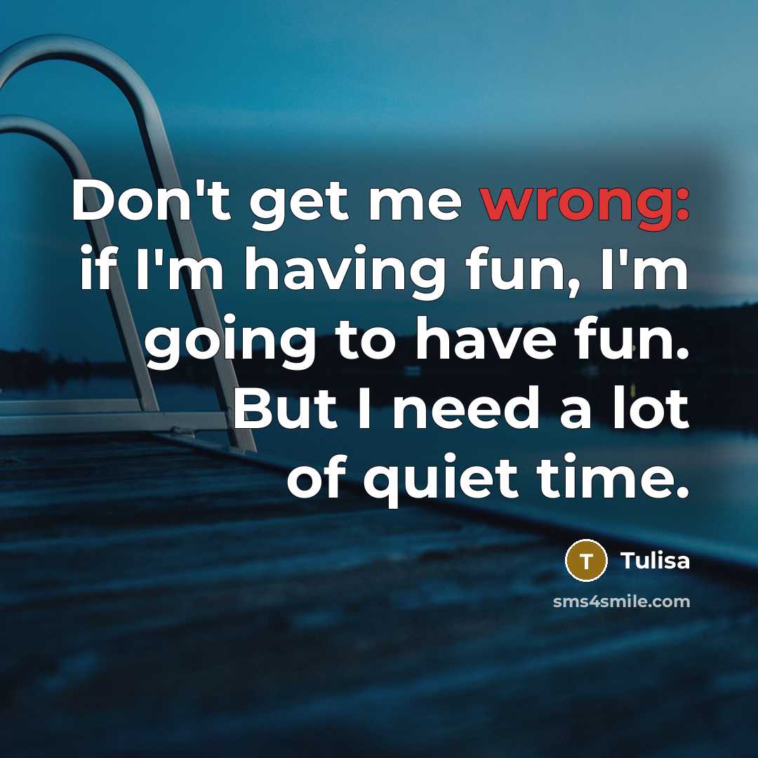 “Don't get me wrong: if I'm having fun, I'm going to have fun. But I need a lot of quiet time.” quote by Tulisa
