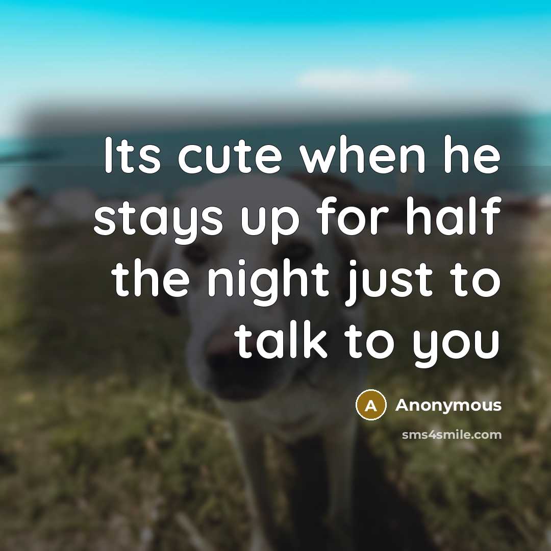 “Its cute when he stays up for half the night just to talk to you” quote by Anonymous