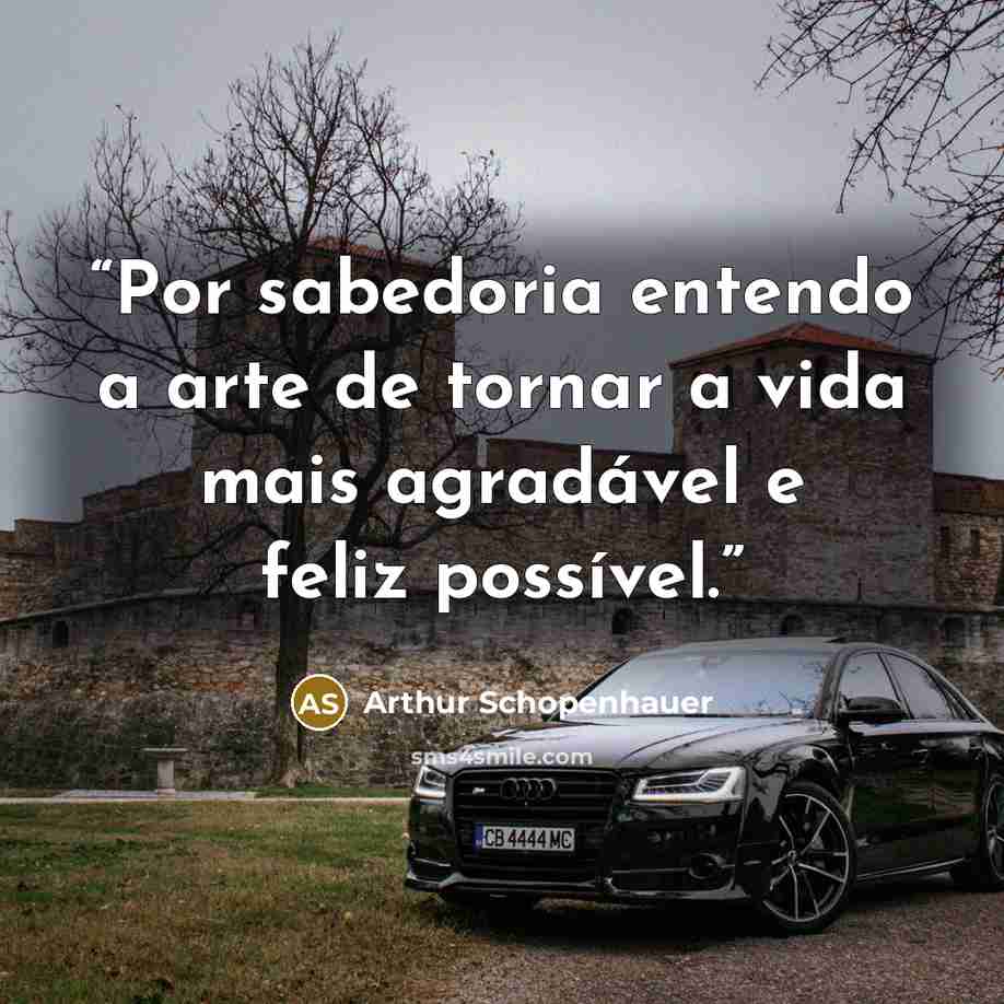 “Por sabedoria entendo a arte de tornar a vida mais agradável e feliz possível.” quote by Arthur Schopenhauer