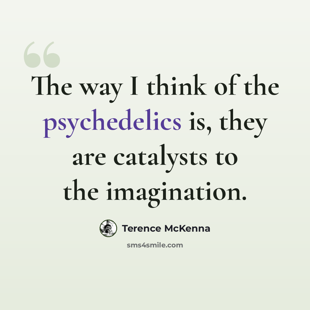 “The way I think of the psychedelics is, they are catalysts to the imagination.” quote by Terence McKenna