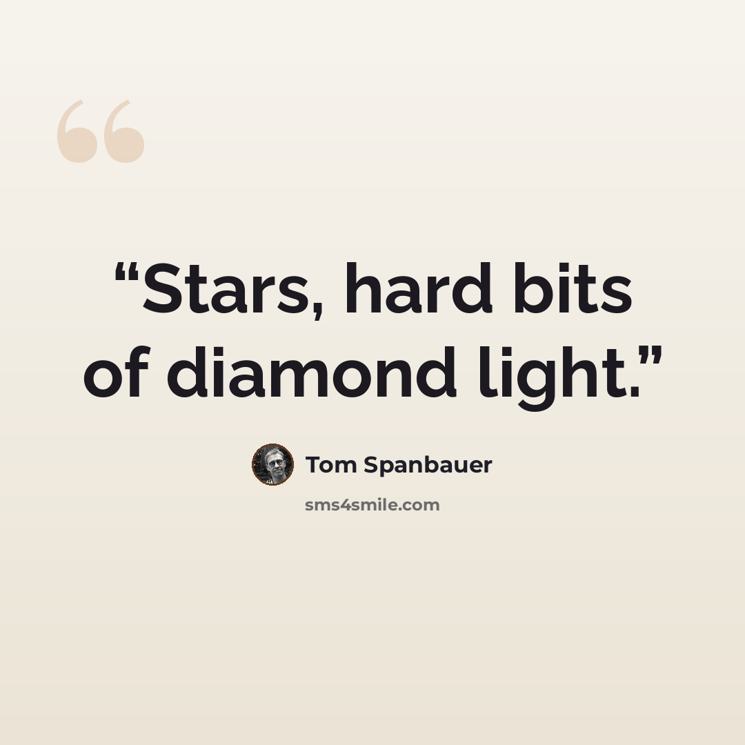 “Stars, hard bits of diamond light.” quote by Tom Spanbauer