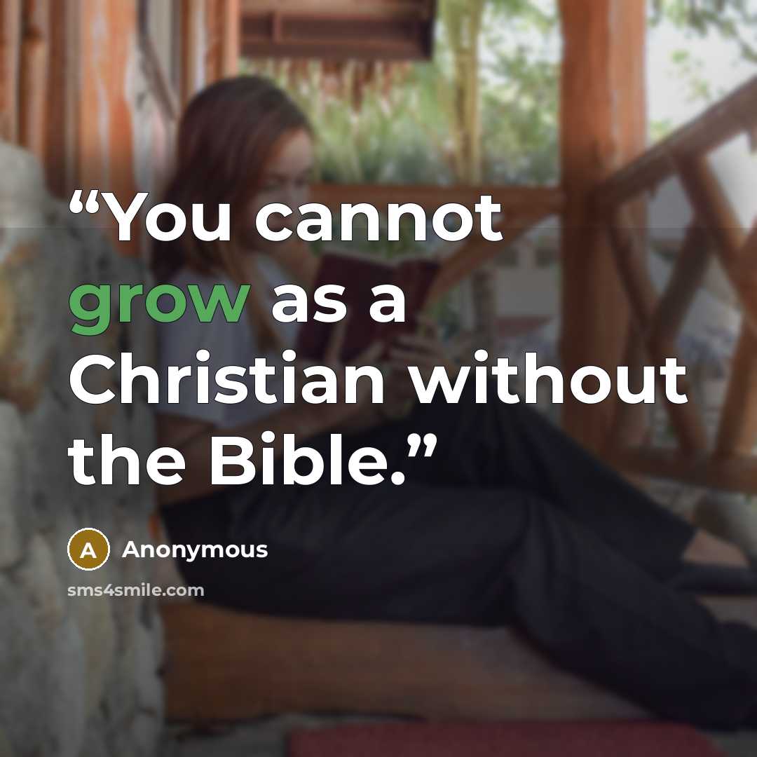 “You cannot grow as a Christian without the Bible.” quote by Anonymous