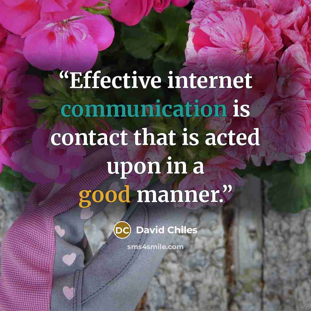 “Effective internet communication is contact that is acted upon in a good manner.” quote by David Chiles