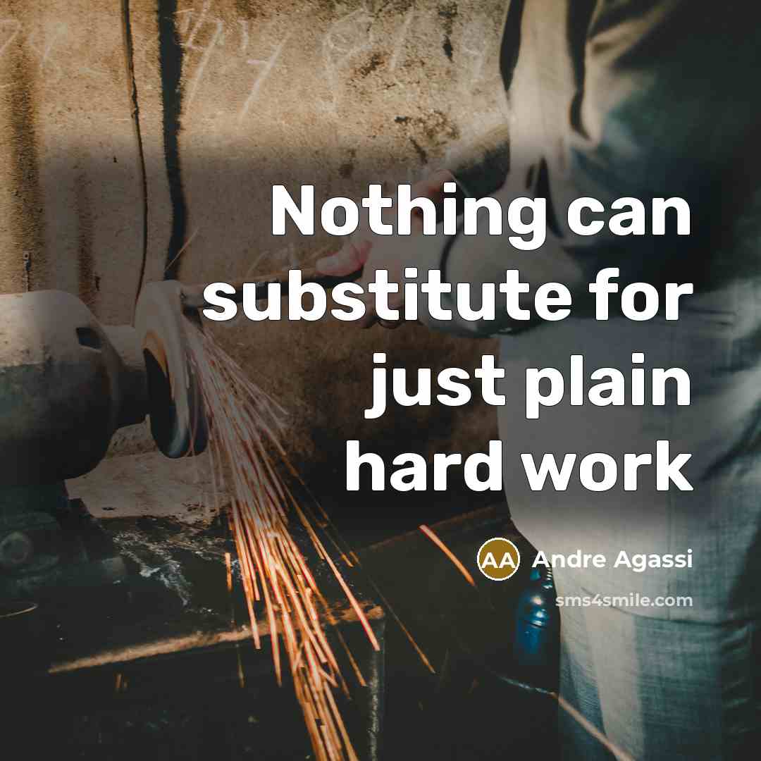 “Nothing can substitute for just plain hard work” quote by Andre Agassi