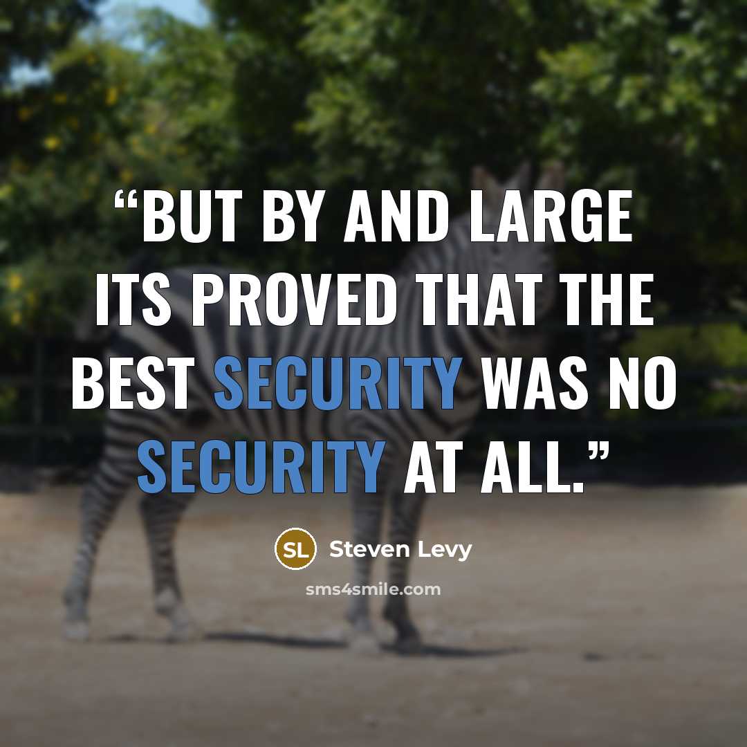 “but by and large ITS proved that the best security was no security at all.” quote by Steven Levy
