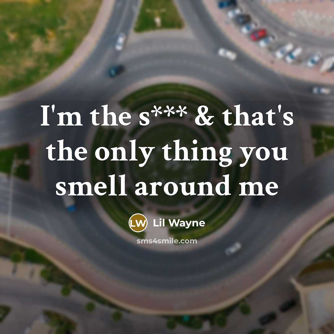 “I'm the s*** & that's the only thing you smell around me” quote by Lil Wayne