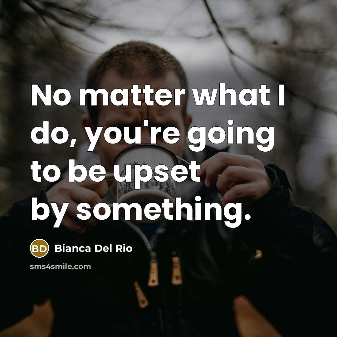 “No matter what I do, you're going to be upset by something.” quote by Bianca Del Rio