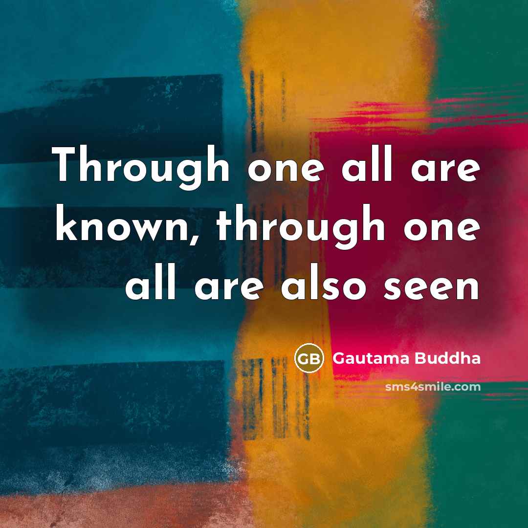 “Through one all are known, through one all are also seen” quote by Gautama Buddha