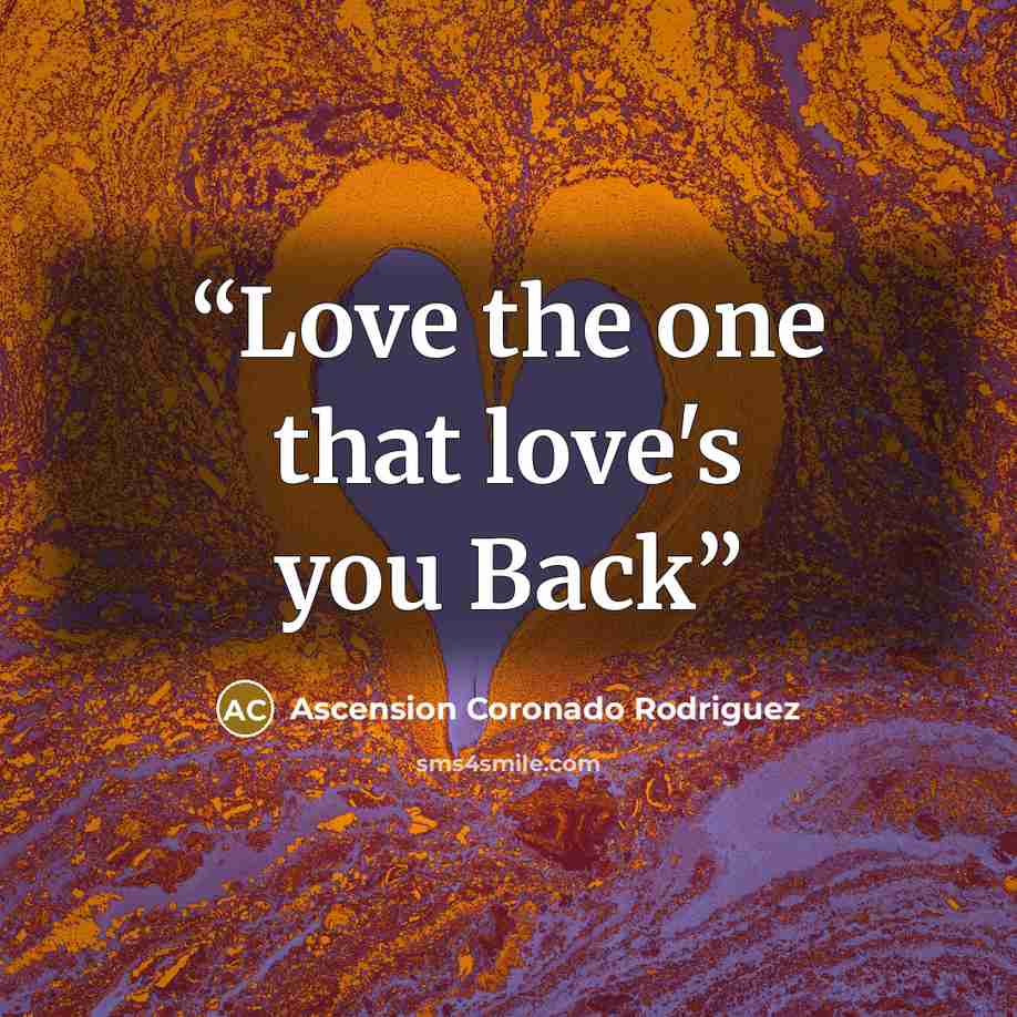 “Love the one that love's you Back” quote by Ascension Coronado Rodriguez