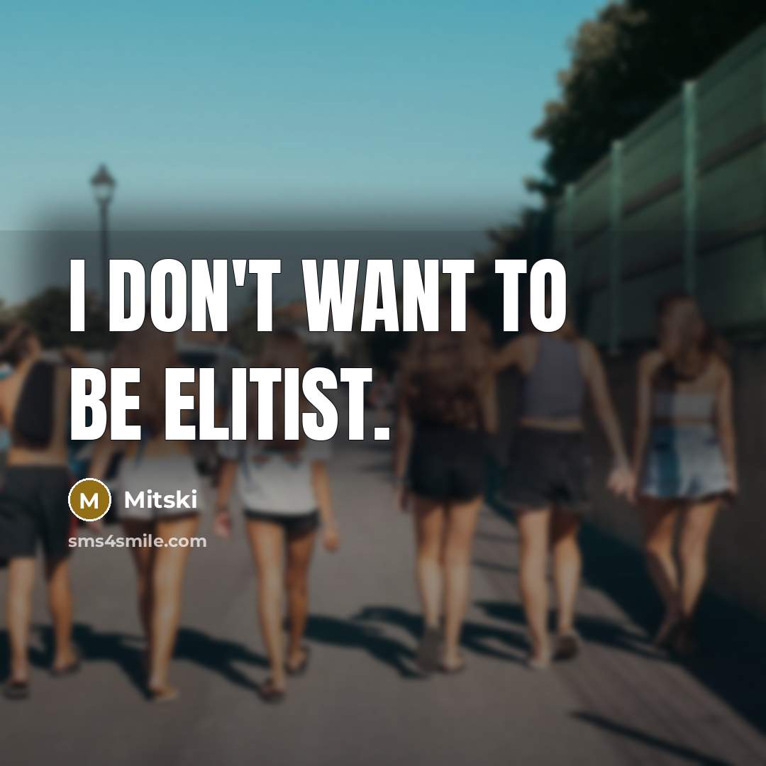 “I don't want to be elitist.” quote by Mitski
