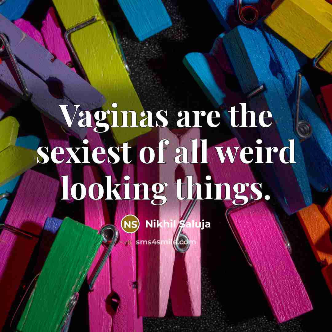 “Vaginas are the sexiest of all weird looking things.” quote by Nikhil Saluja