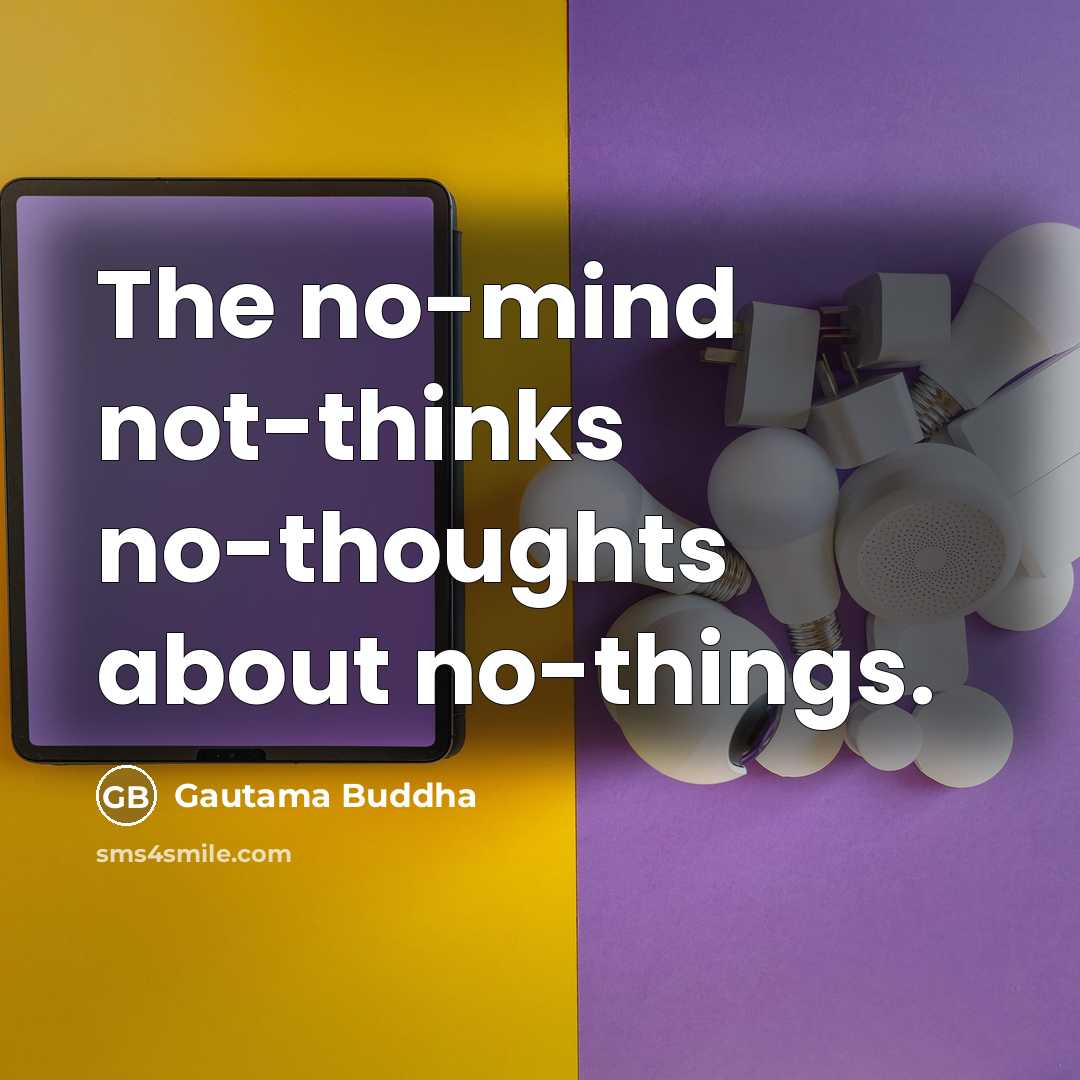 “The no-mind not-thinks no-thoughts about no-things.” quote by Gautama Buddha