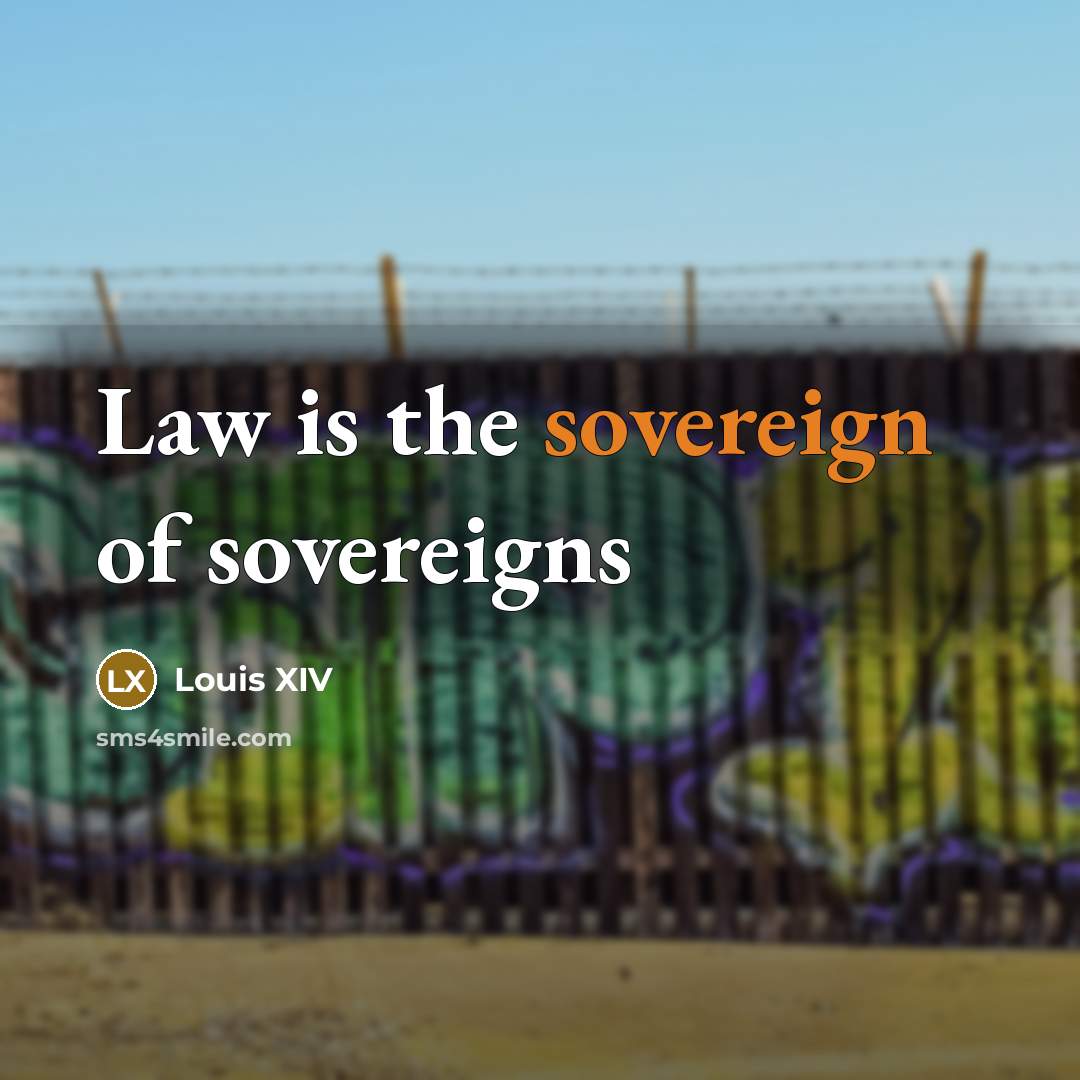 “Law is the sovereign of sovereigns” quote by Louis Xiv