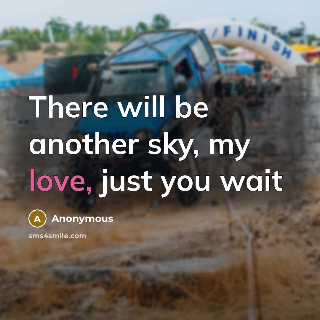 “There will be another sky, my love, just you wait” quote by Anonymous
