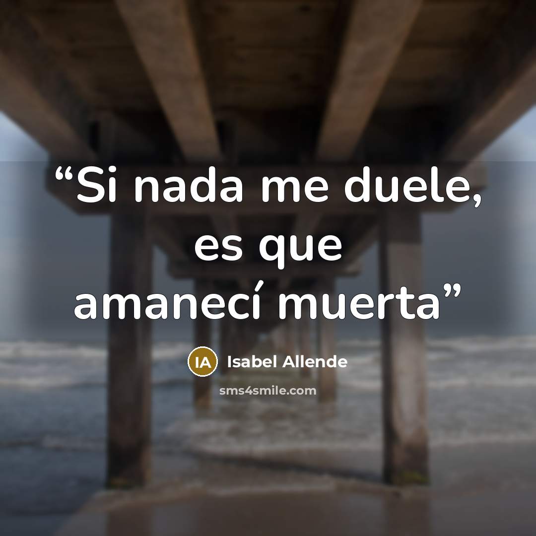 “Si nada me duele, es que amanecí muerta” quote by Isabel Allende