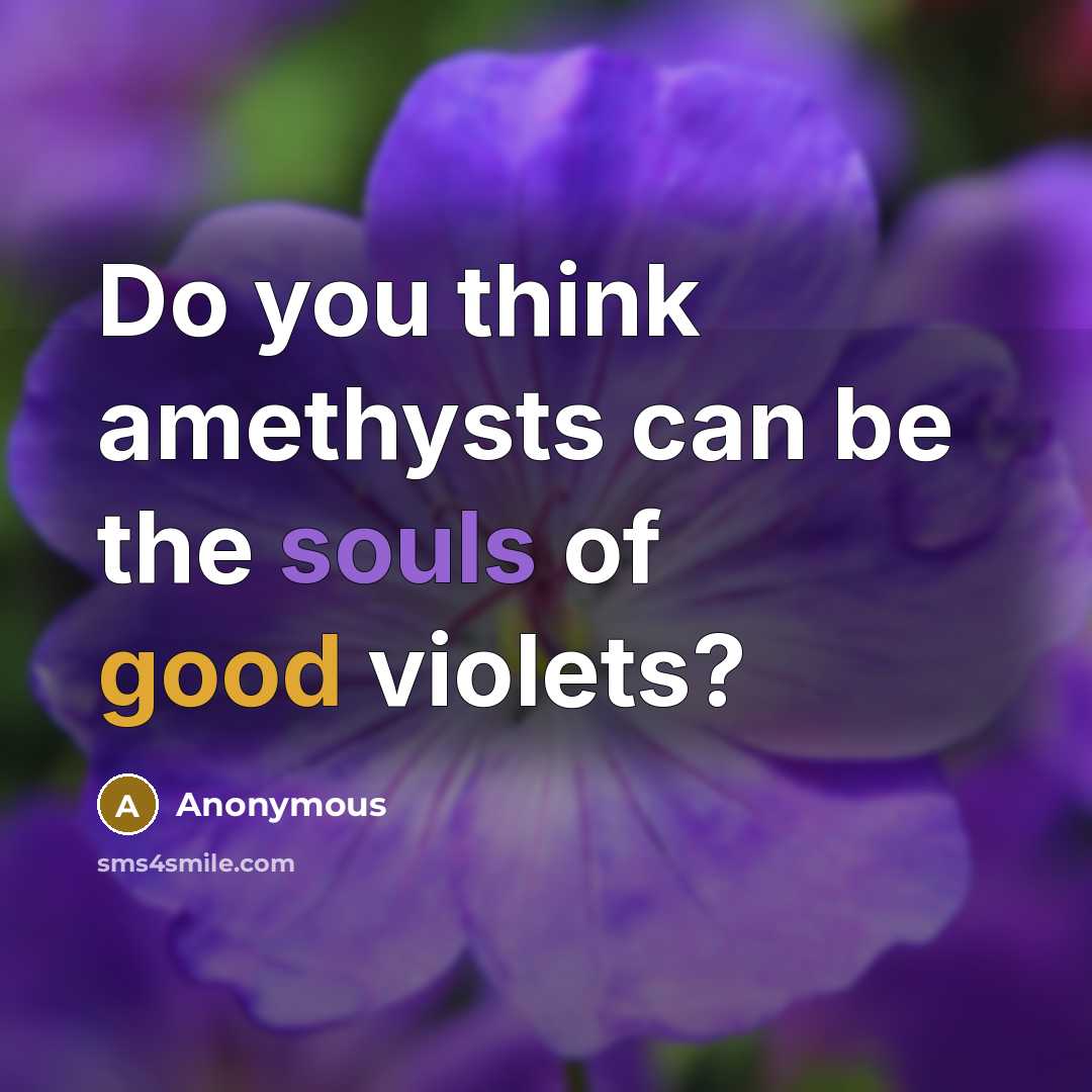 “Do you think amethysts can be the souls of good violets?” quote by Anonymous