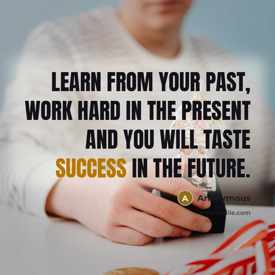 “Learn from your past, work hard in the present and you will taste success in the future.” quote by Anonymous