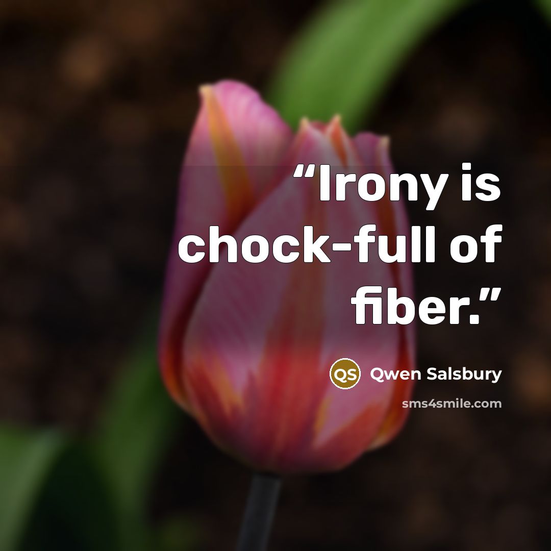 “Irony is chock-full of fiber.” quote by Qwen Salsbury