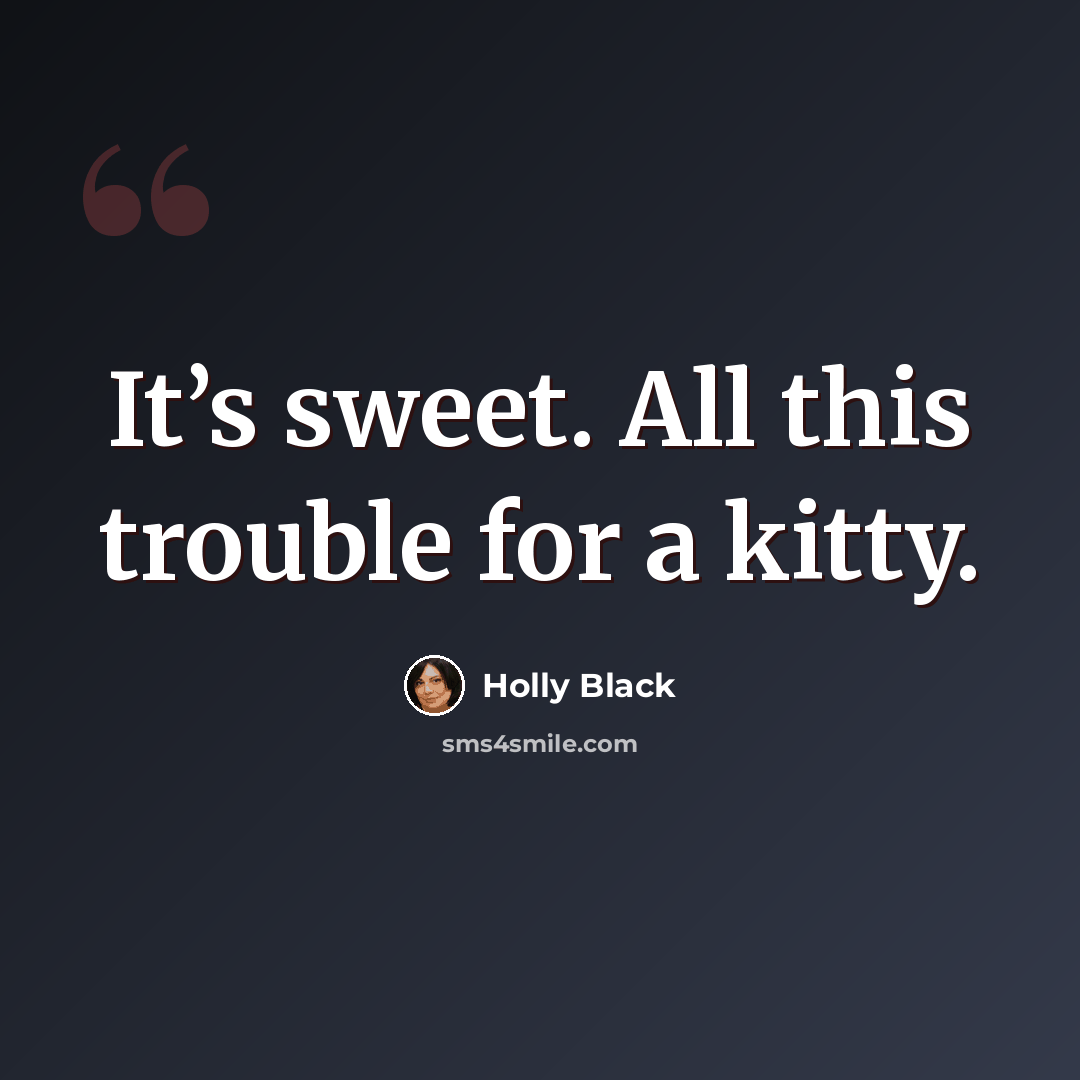 “It’s sweet. All this trouble for a kitty.” quote by Holly Black