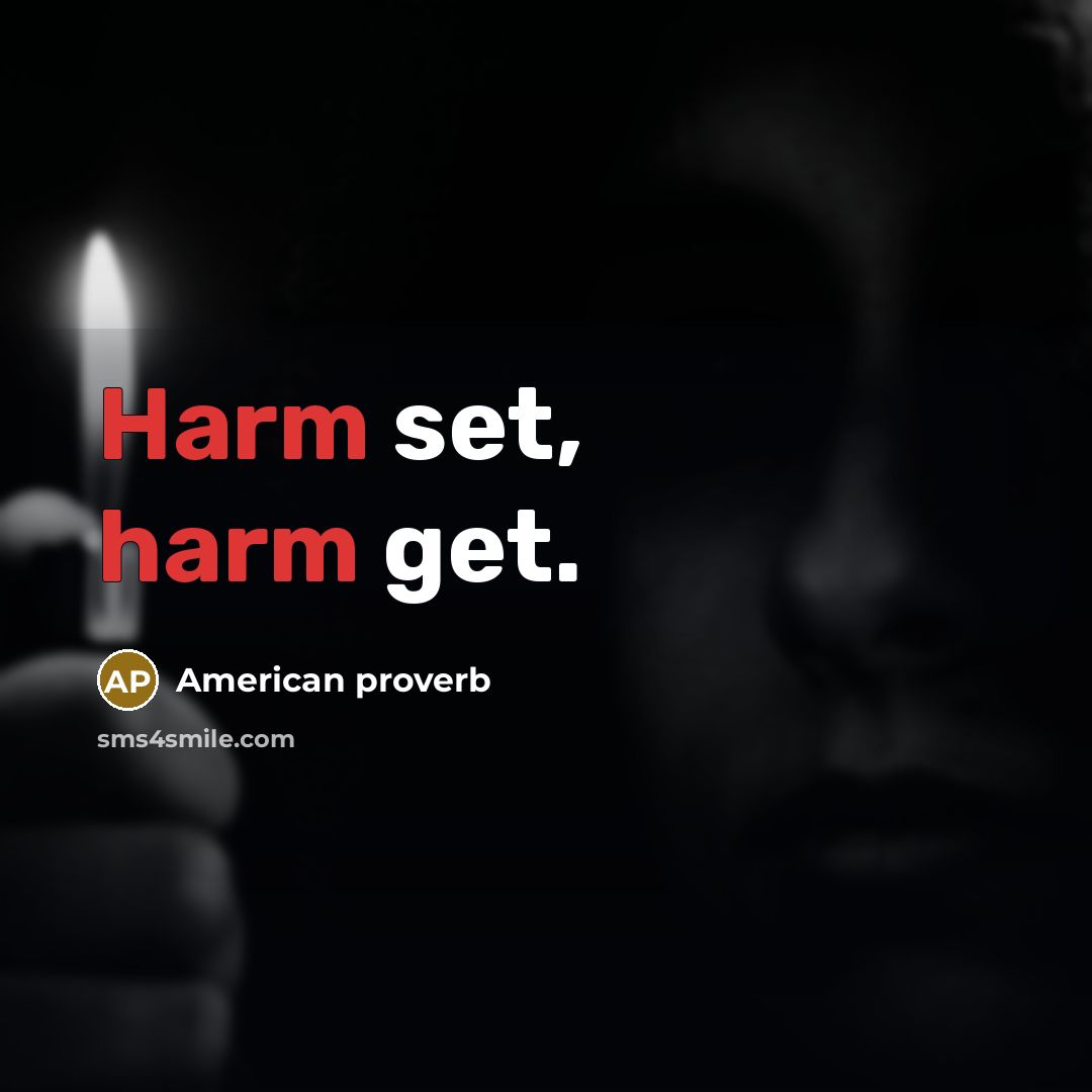 “Harm set, harm get.” quote by American Proverb